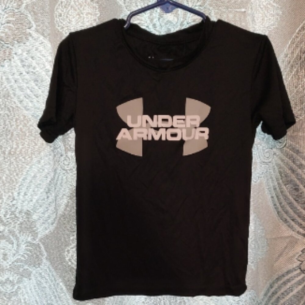 Under Armour Boys Boxed Logo Tech Tee Black Size 4